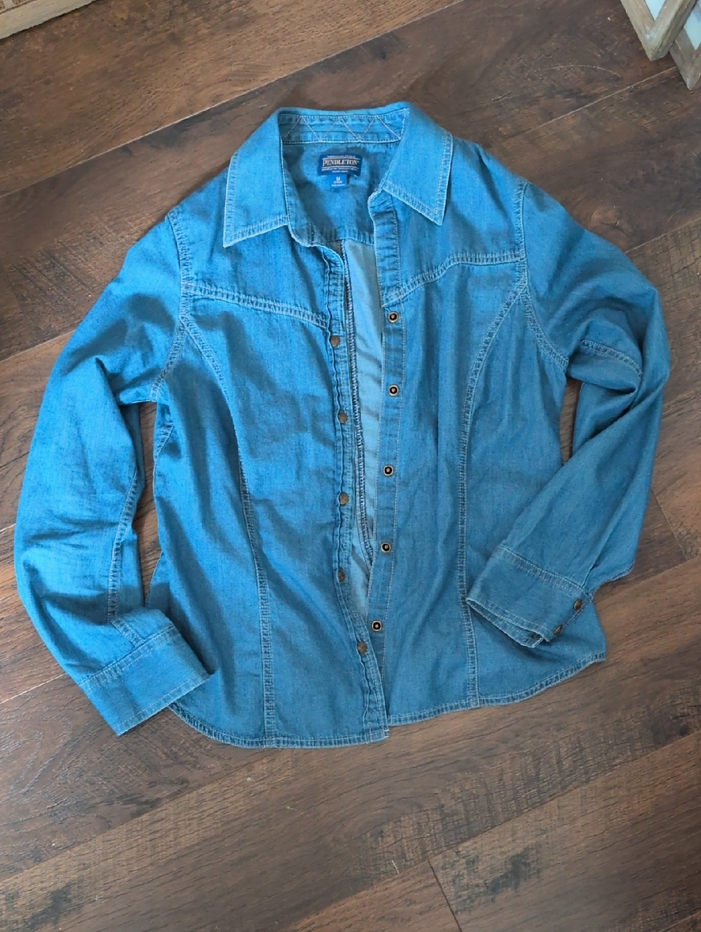 Pendleton Blue Denim Button-Front Shirt, Size MP